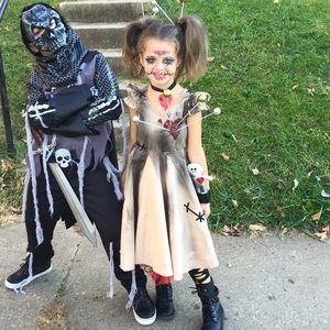 Little girls chasing fireflies voodoo doll costume